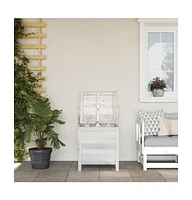 vidaXL Patio Storage Box White 19.7"x19.3"x22.2" Solid Wood Fir