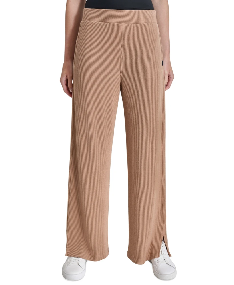 Dkny Women's Brushed Rib-Knit Straight-Leg Pants