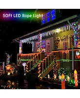 DELight 150FT Warm White Led Neon Rope Lights Cuttable w/ App Remote Waterproof