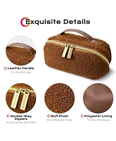 Byootique Plush Makeup Case Open Flat Travel Toiletry Accessories Organizer Bag