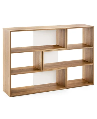 Sugift 2-Piece Separable Bookshelf Floor Standing Corner Display Storage