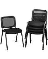 Sugift Set of 5 Stackable Conference Chairs with Mesh Back