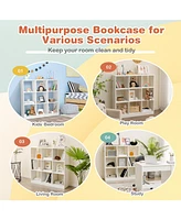 Sugift Modern 9-Cube Bookcase with 2 Anti-Tipping Kits for Books Toys Ornaments-White