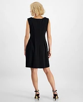 Connected Petite Embellished Scoop-Neck Dress