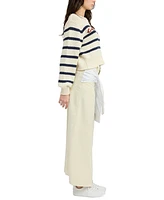 En Saison Women's Helena Cotton Striped Cropped Sweater