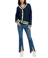 En Saison Women's Spencer Cable Knit Cardigan