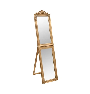 vidaXL Free-Standing Mirror Gold 15.7"x63"