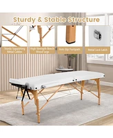 Skonyon Portable Adjustable Facial Spa Bed with Carry Case-White