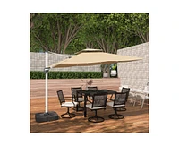 Casainc 11 Ft Square Double Top Patio Cantilever Umbrella, Navy Blue