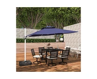 Casainc 11 Ft Square Double Top Patio Cantilever Umbrella, Navy Blue