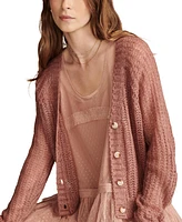 Lucky Brand Women's Open Knit Button-Front Cardigan