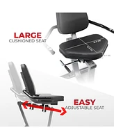 Sunny Health & Fitness Compact Performance Recumbent Bike with Dual Motion Arm Exercisers, Quick Adjust Seat & Exclusive SunnyFit App Enhanced Bluetoo