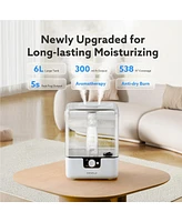 6L Humidifiers for Bedroom Large Room Home, Chivalz Cool Mist Top Fill Humidifiers for Baby Nursery and Plants, 26dB Quiet, Nightlight, Up to 50 Hours