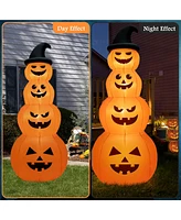 Vebreda 8 Feet Inflatable Halloween Pumpkins Stack with Built-in Led Lights