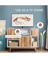 Gymax Sideboard Storage Cabinet w/Storage Compartments Buffet Tv Stand Coffee