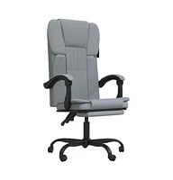 vidaXL Reclining Office Chair Light Gray Fabric