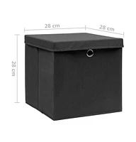 vidaXL Storage Boxes with Covers pcs 11"x11"x11