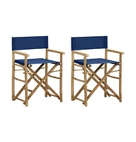 vidaXL Folding Director's Chairs 2 pcs Bamboo and Fabric