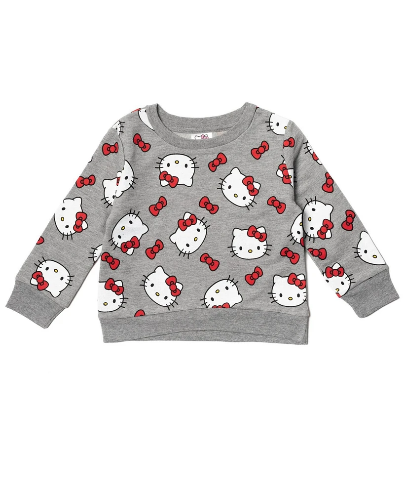 Hello Kitty Girls French Terry Pullover Sweatshirt to