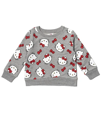 Hello Kitty Girls French Terry Pullover Sweatshirt to