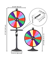 WinSpin 24" Prize Wheel Tabletop Floor Stand Spinning Game w/ Serving Tray
