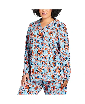 Avenue Plus Button Print Sleep Top