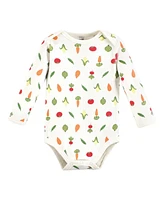 Touched by Nature Baby Boys Organic Cotton Long-Sleeve Bodysuits, Peas And Thank You