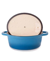 BergHOFF Neo 4Pc Cast Iron Set: 5qt. & 8qt. Covered Stockpot, Blue
