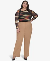 Dkny Plus Seamed Waistband Wide-Leg Pants