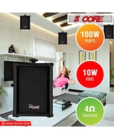 5 Core Audio System Combo 65W Amplifier 6.4” Wall Speakers 6 Piece 10W Rms Each Commercial Speaker System for Restaurant Office Cafe Bar