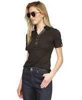 Michael Kors Women's Faux-Leather Trimmed Polo