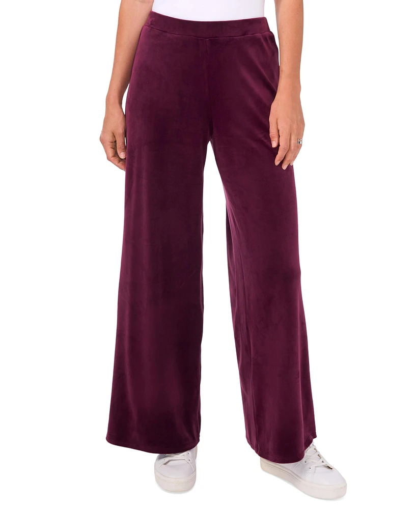 Vince Camuto Women's Velour Pull-On Wide-Leg Pants