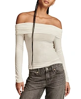 Lucky Brand Women's Off-The-Shoulder Long-Sleeve Top