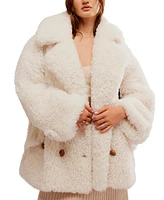 Free People Women's Sophie Faux-Sherpa Peacoat