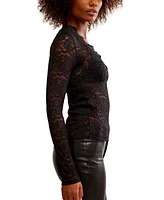 Free People Women's All Day Lace Long Sleeve Top