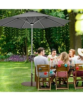 Givimo 29.5 Inch Outdoor Steel Umbrella Base Stand for Backyard and Poolside
