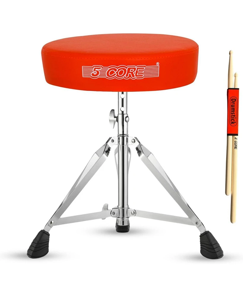 5 Core Drum Throne Padded Adjustable Guitar Stool Drummer Seat for Adults & Kids