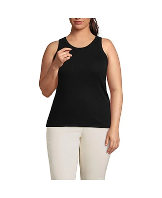 Lands' End Plus Drapey Rib Skimming Tank Top