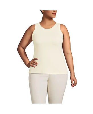 Lands' End Plus Drapey Rib Skimming Tank Top