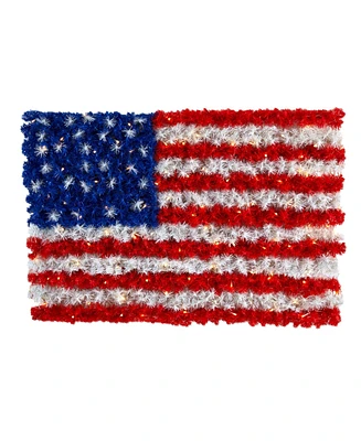 Slickblue American Flag with 100 Led Lights for Patriotic Indoor and Outdoor Decor