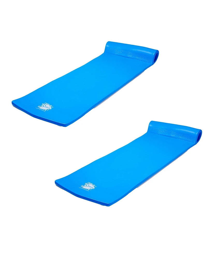 Trc Recreation Splash 1.25" Thick Foam Pool Float Mat, Bahama Blue (2 Pack)