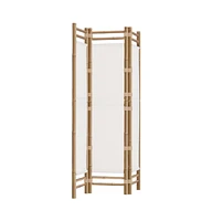 vidaXL Folding 3-Panel Room Divider 47.2" Bamboo and Canvas