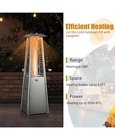 Inolait 9500 Btu Portable Stainless Steel Tabletop Patio Heater with Glass Tube