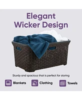 Superio Wicker Laundry Basket 50 L Brown Laundry Basket