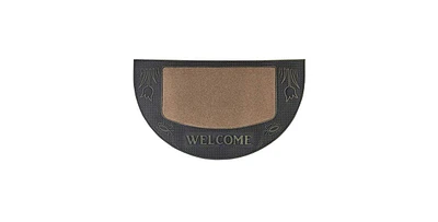 Superio Non-Slip Welcome Doormat for Entry, 18" x 30", Half Circle Mat