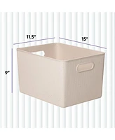 Superio Decorative Plastic Storage Bin for Home, Eco-Friendly