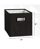 Superio Fabric Organizing Bin, 10.75 Fabric Cube with Handles Cream