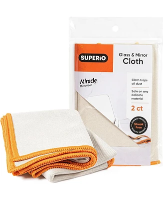 Superio Microfiber Glass, Window, and Mirror Cleaning Cloth 14"x16"