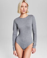 And Now This Women's Ponte Crewneck Long-Sleeve Bodysuit, Created for Macy's