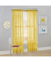 No. 918 Calypso Voile Sheer Rod Pocket Curtain Panel, 63" L x 59" W